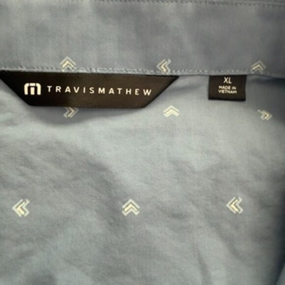TravisMathew Light Blue Short Sleeve Button-Up Shirt – Size XL - Picture 6 of 12